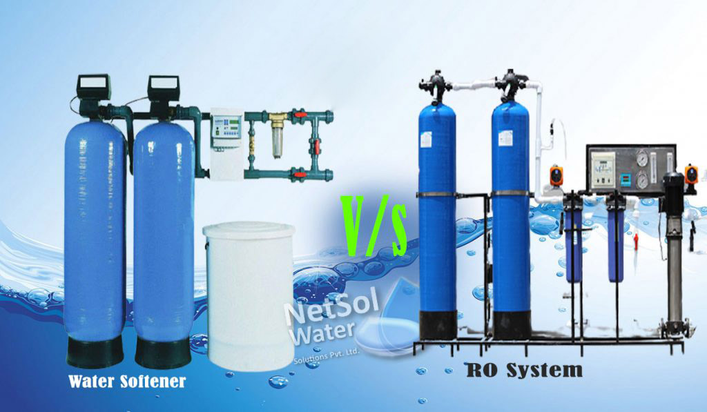 is RO water hard or soft, water softener for RO, what is the difference between water softener and RO system